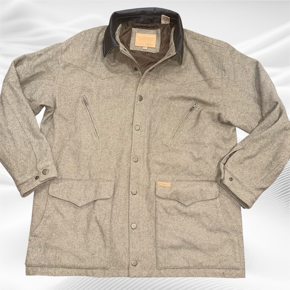 Powder‎ River Outfitters Men's XLarge Heather Brown Wool Coat 92-9525